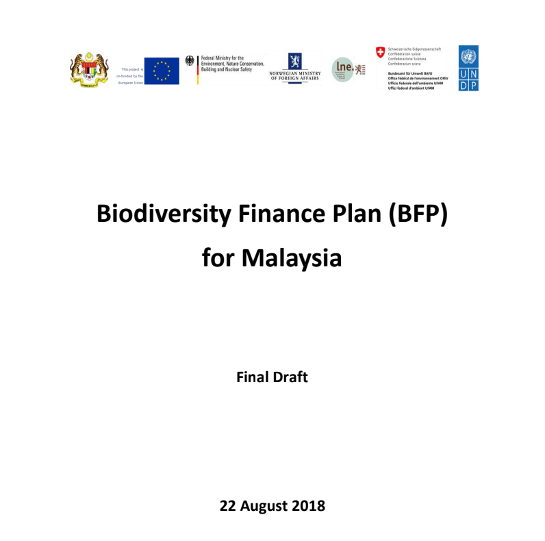 The Biodiversity Finance Plan Malaysia Biofin 8964